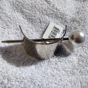 L ERICKSON Metal and "Pearl" Slide for Hair Ponytail NWT francedeluxe